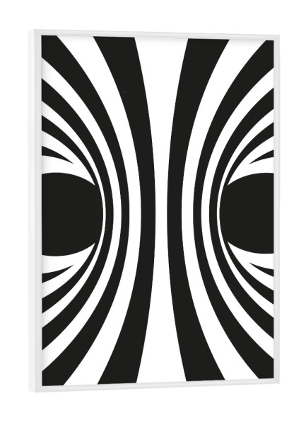 Poster mit weißem Rahmen "OP ART line art perspective" artboxONE - Abstrakt,Schwarzweiß,Geometrie