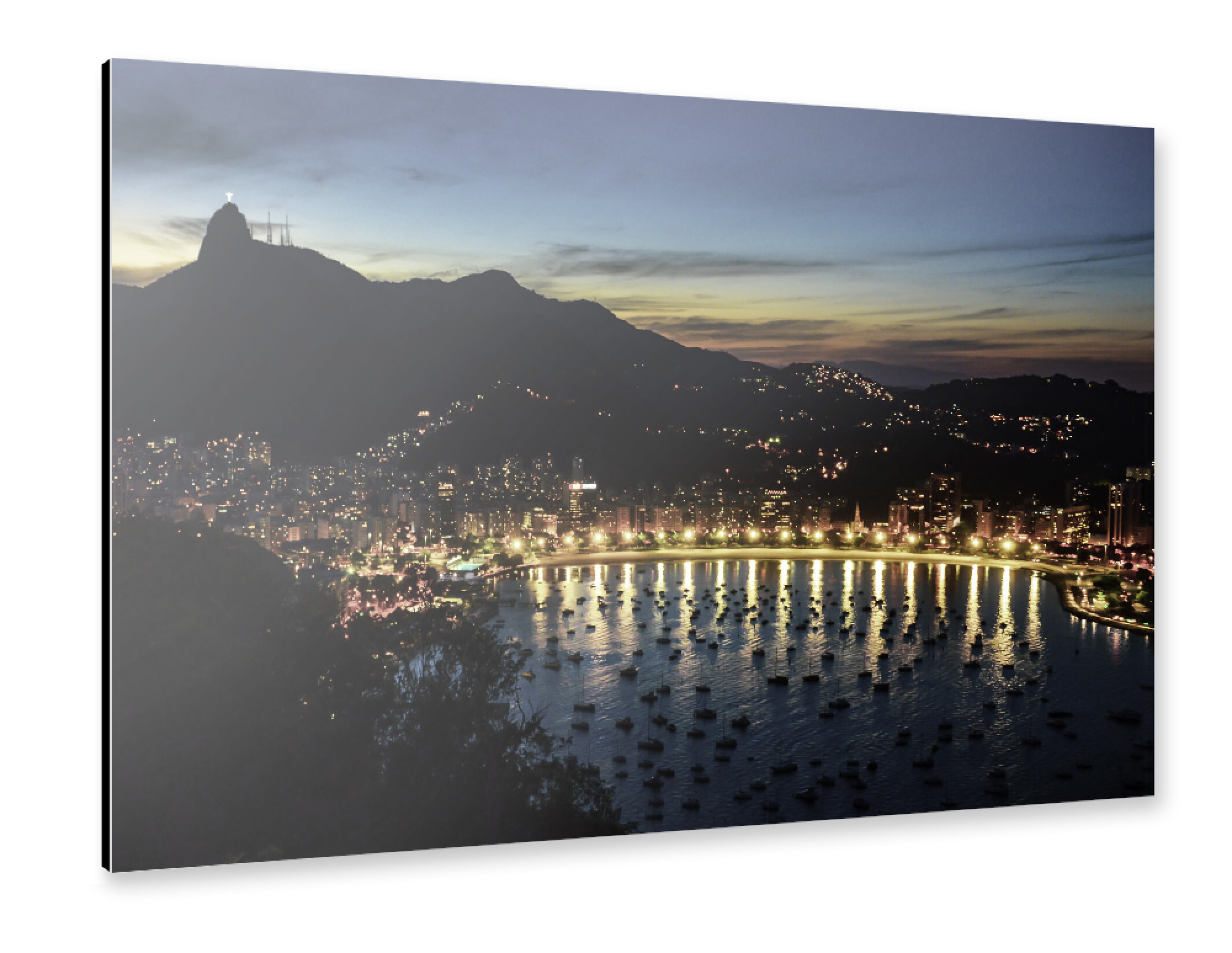 Alu-Dibond "Night in Rio" 75x50 cm artboxONE