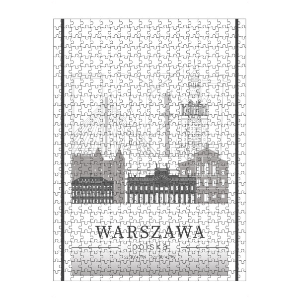 Puzzle Ravensburger "Warsaw skyline line art" artboxONE - Städte,Reise,Architektur,Kartografie