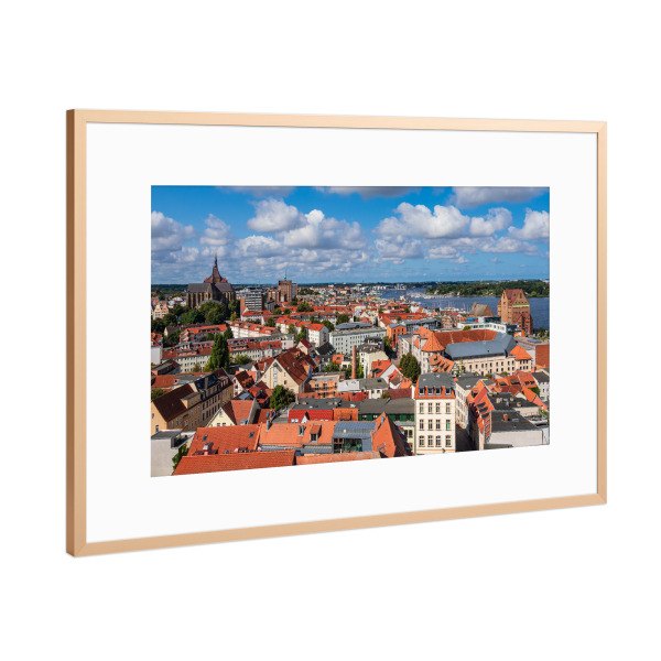 Poster mit Rahmen Kupfer "Rostock von oben" artboxONE - Reise,Architektur,Städte / Weitere