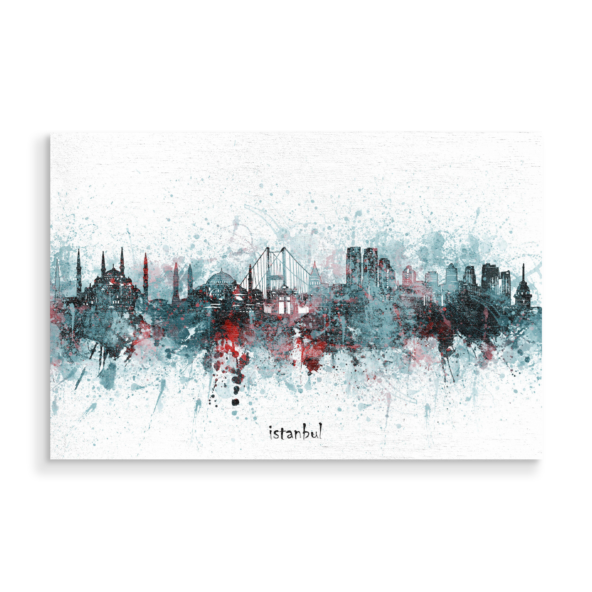 Holzbild "Istanbul skyline artistic grey" artboxONE - Städte,Reise,Architektur,Städte / Istanbul