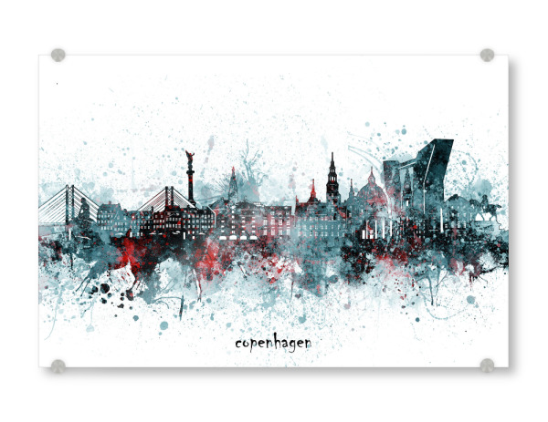 Acrylglasbild "Copenhagen skyline artistic grey" artboxONE - Städte,Reise,Architektur,Städte / København