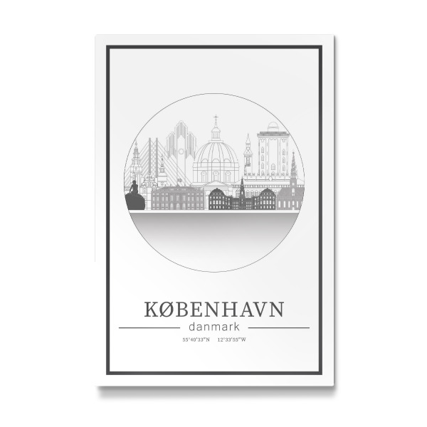 Galerie-Print "Copenhagen skyline line art circle" 30x20 cm artboxONE
