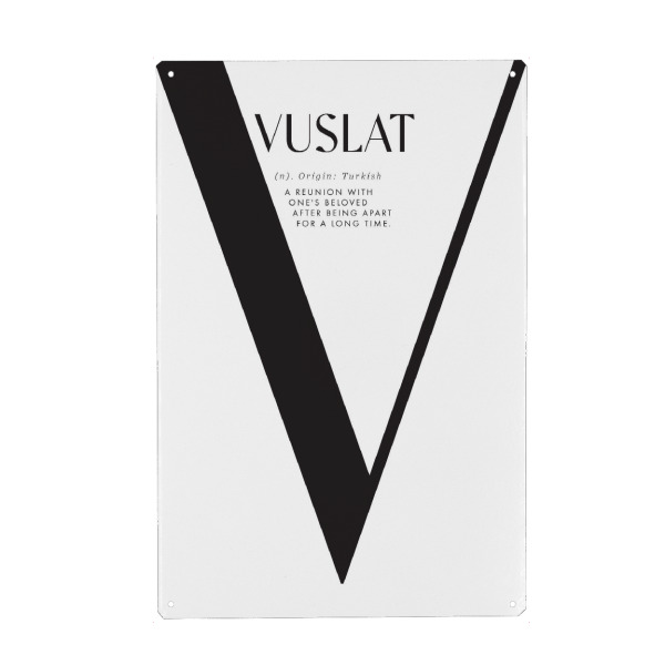 Metall Poster "Vuslat reunion with loved ones" artboxONE - Typografie,Buchstaben / V