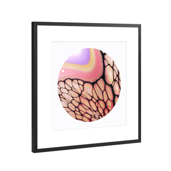 Poster mit Rahmen Schwarz (Metallic) "Pink Time" artboxONE - Abstrakt