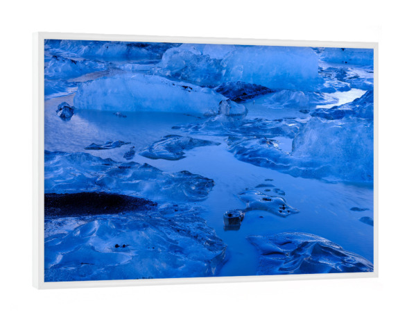 Poster mit weißem Rahmen "Deep blue ice blocks" artboxONE - Natur,Abstrakt