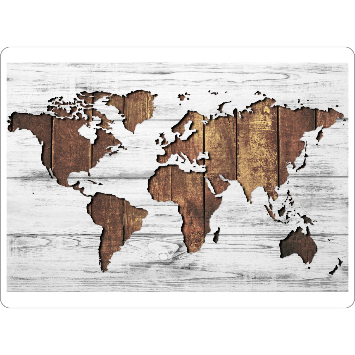 Tischset "World Map - Wood 2 (matart)" artboxONE - Kartografie