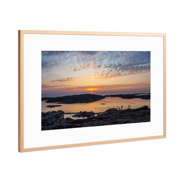 Poster mit Rahmen Kupfer "Sonnenuntergang in Fjällbacka" artboxONE - Natur,Reise,Reise / Strand und Meer,Reise / Länder