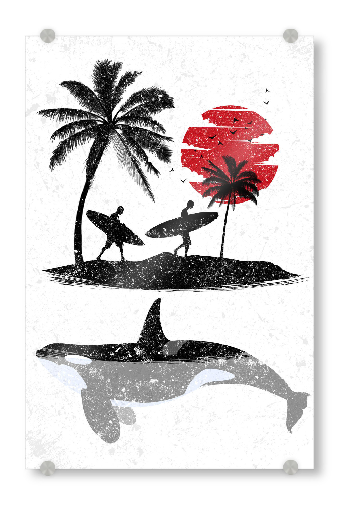 Acrylglasbild "Surf and Killer Whale" artboxONE - Natur,Reise,Tiere,Reise / Strand und Meer