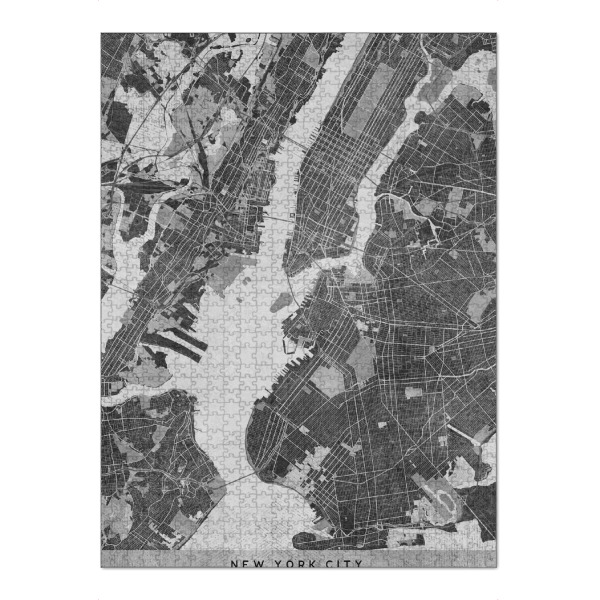 Puzzle Ravensburger "Gray vintage map of New York" artboxONE - Kartografie