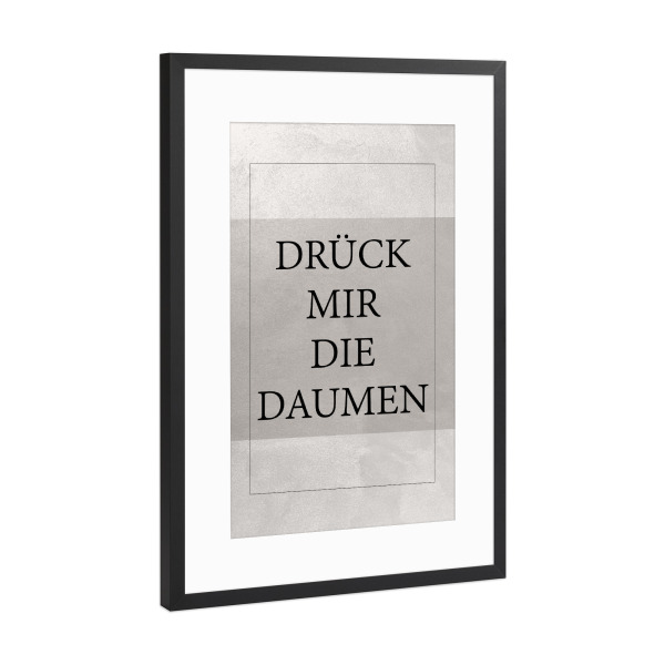 Poster mit Rahmen Schwarz (Metallic) "Daumen" artboxONE - Typografie - Typography,Typografie