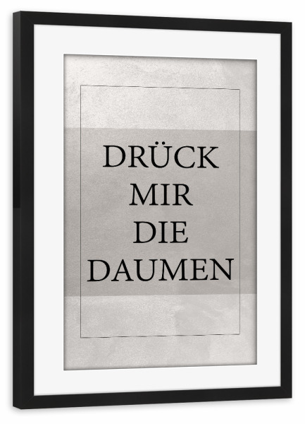 Poster mit Rahmen schwarz "Daumen" artboxONE - Typografie - Typography,Typografie