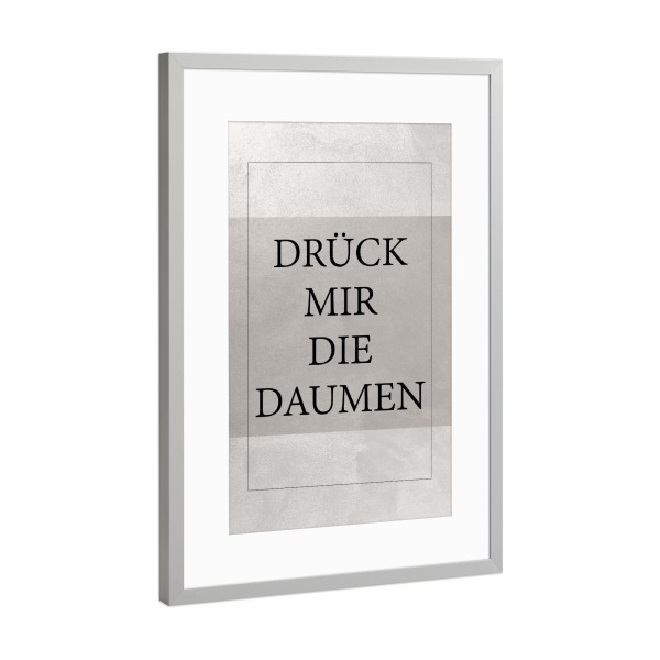 Poster mit Rahmen Silber "Daumen" artboxONE - Typografie - Typography,Typografie