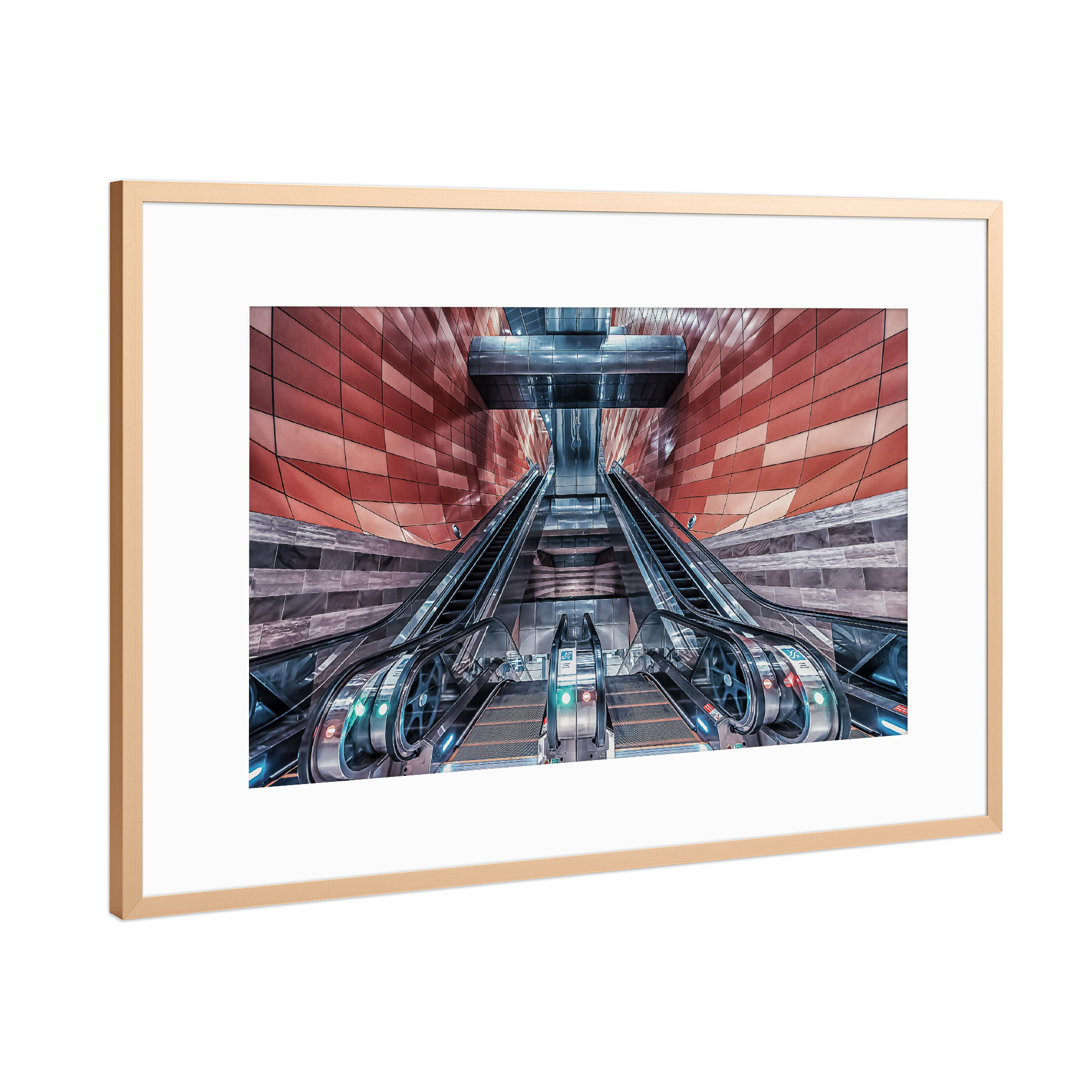 Poster mit Rahmen Kupfer "Subway" artboxONE - Städte,Reise,Architektur,Reise / Asien,Städte / Singapur