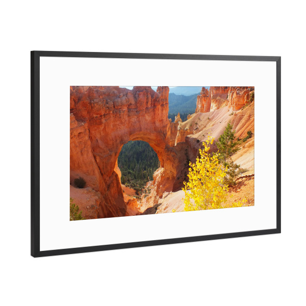 Poster mit Rahmen Schwarz (Metallic) "Bryce Canyon Arch, Utah" artboxONE - Natur,Reise,Reise / Länder