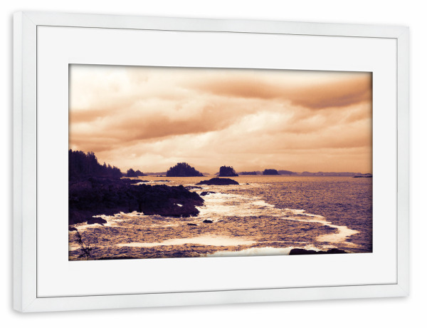 Poster mit Rahmen weiß "Broken Islands, Vancouver Island" artboxONE - Natur,Reise,Reise / Länder,Buchstaben / K