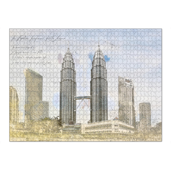 Puzzle Ravensburger "Petronas Towers, Kuala Lumpur" artboxONE - Architektur,Reise / Asien