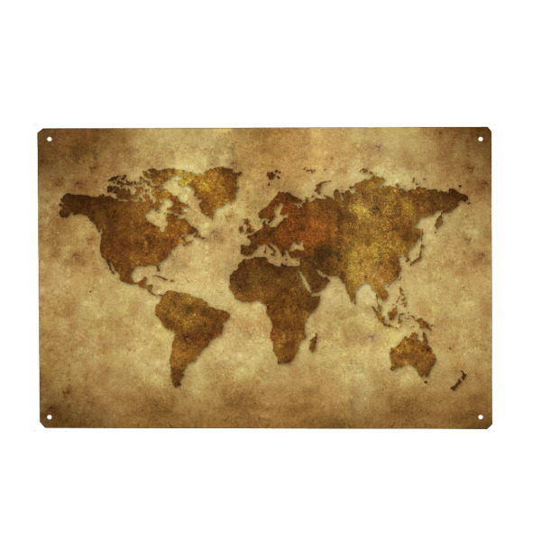 Holzbild "World Map Brown 3 (matart)" artboxONE - Kartografie