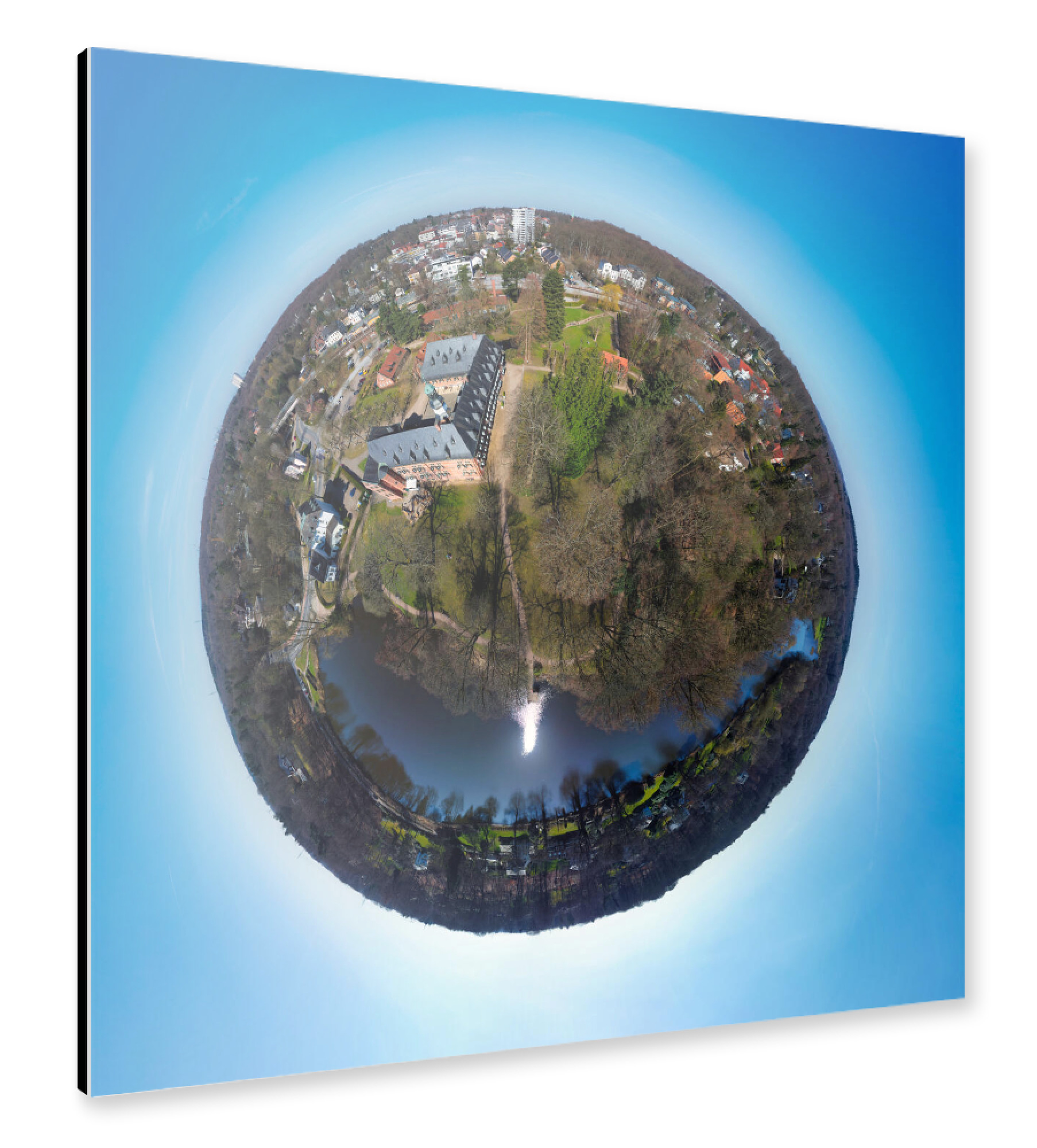 Alu-Dibond "Reinbeker Schloss mit Park" 30x30 cm artboxONE