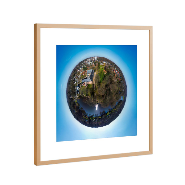Poster mit Rahmen Kupfer "Reinbeker Schloss mit Park" artboxONE - Städte,Natur,Reise,Architektur,Reise / Länder