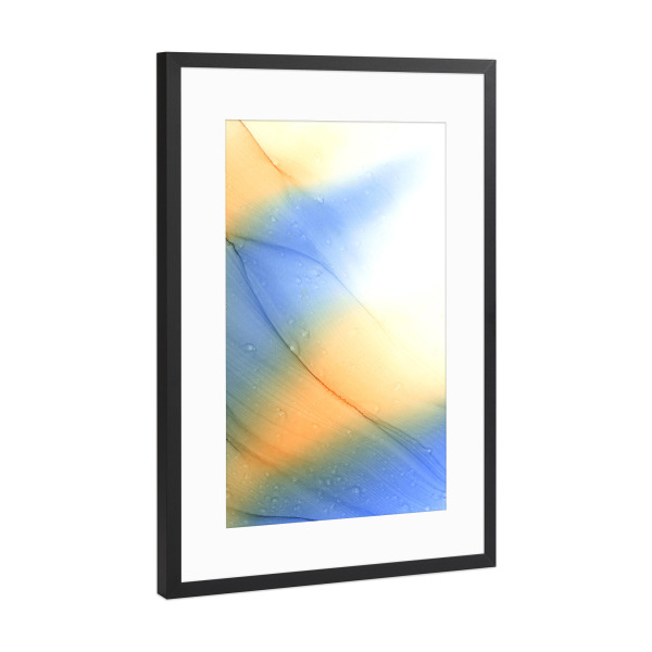 Poster mit Rahmen Schwarz (Metallic) "Blue n Orange - Dream" artboxONE - Abstrakt