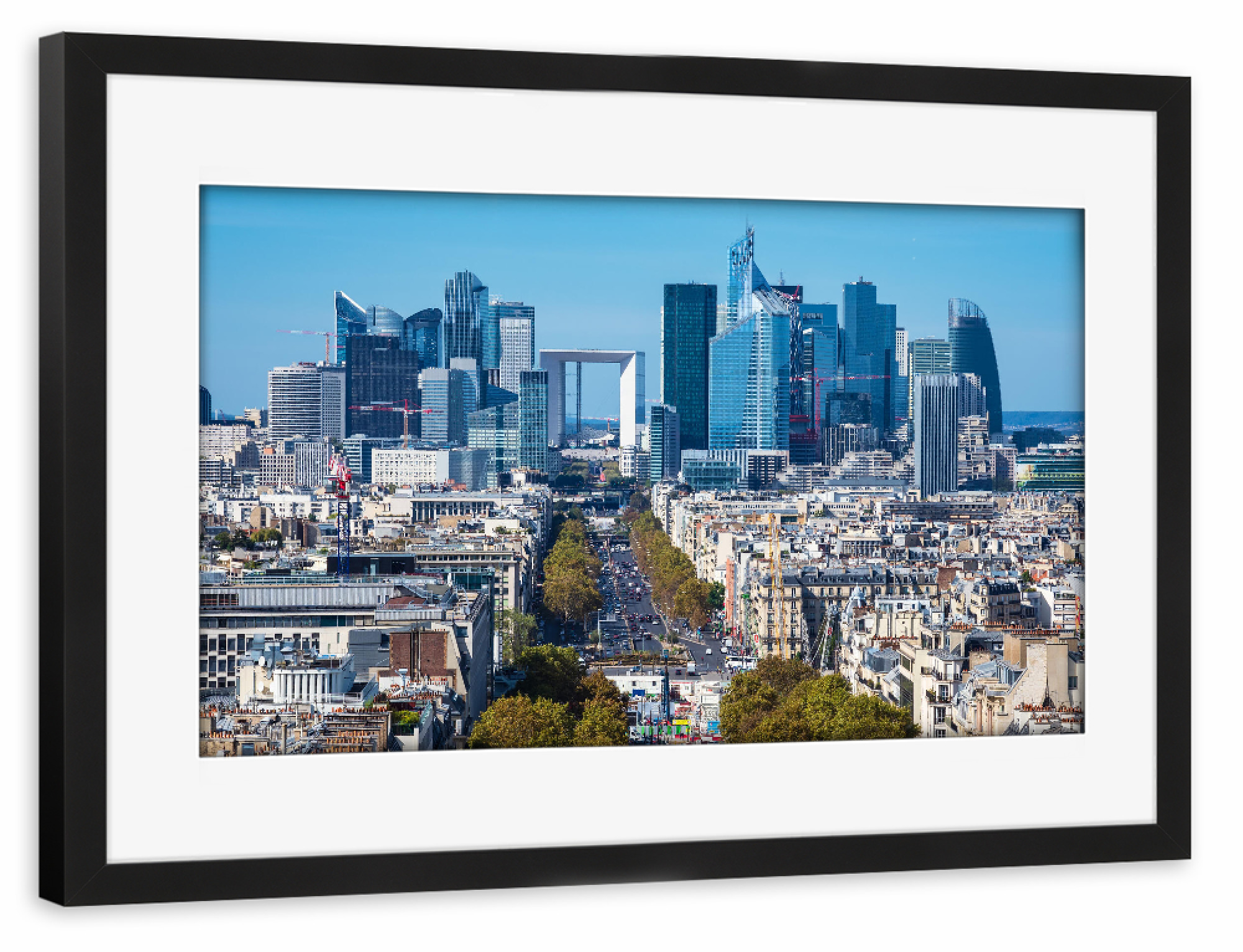 Poster mit Rahmen schwarz "Bürostadt La Defense in Paris" artboxONE - Reise,Architektur,Städte / Paris