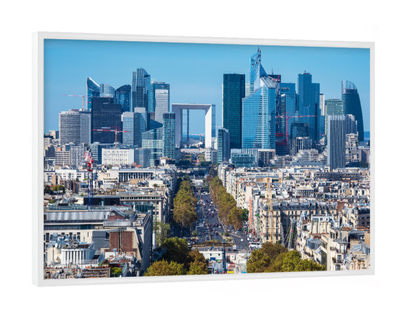Poster mit weißem Rahmen "Bürostadt La Defense in Paris" artboxONE - Reise,Architektur,Städte / Paris