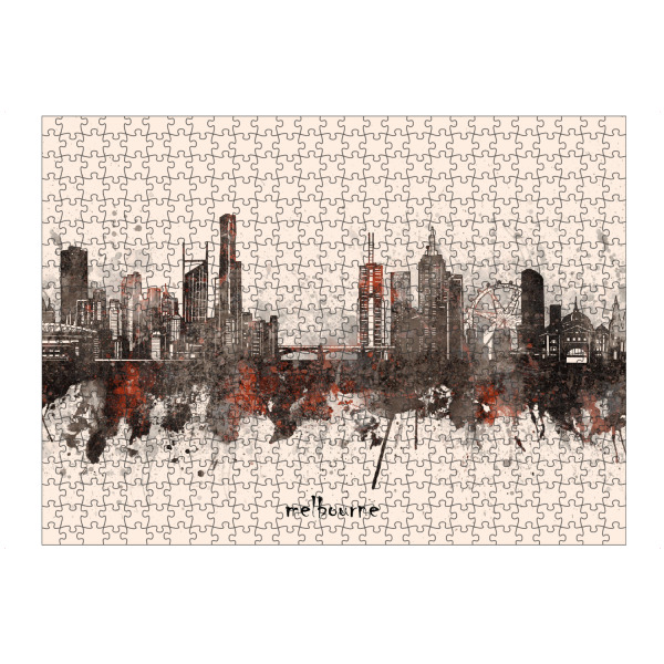 Puzzle Ravensburger "Melbourne skyline artistic beige" artboxONE - Städte,Architektur
