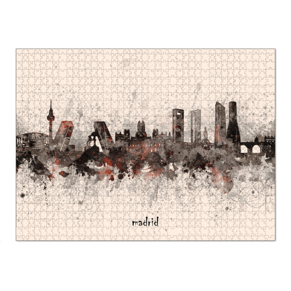 Puzzle Ravensburger "Madrid skyline artistic beige" artboxONE - Städte,Reise,Architektur