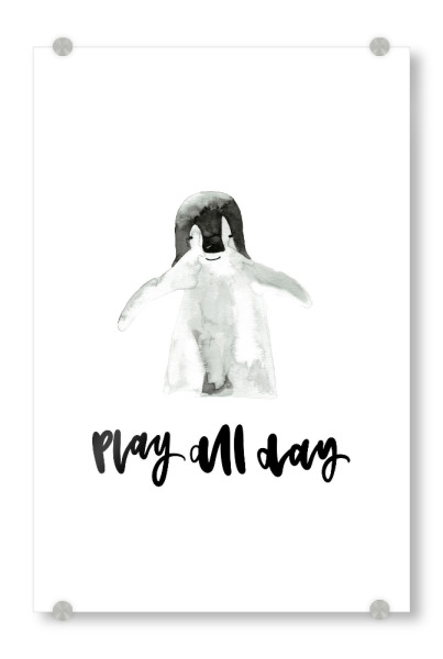 Acrylglasbild "Play all day" artboxONE - Typografie,Für Kinder,Tiere
