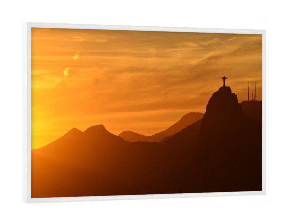 Poster mit weißem Rahmen "Kings sun and Christ" artboxONE - Natur,Reise,Städte / Rio de Janeiro