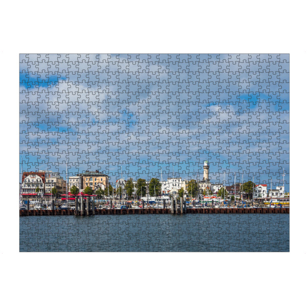 Puzzle Ravensburger "Häuser und Leuchtturm" artboxONE - Reise,Architektur,Reise / Strand und Meer