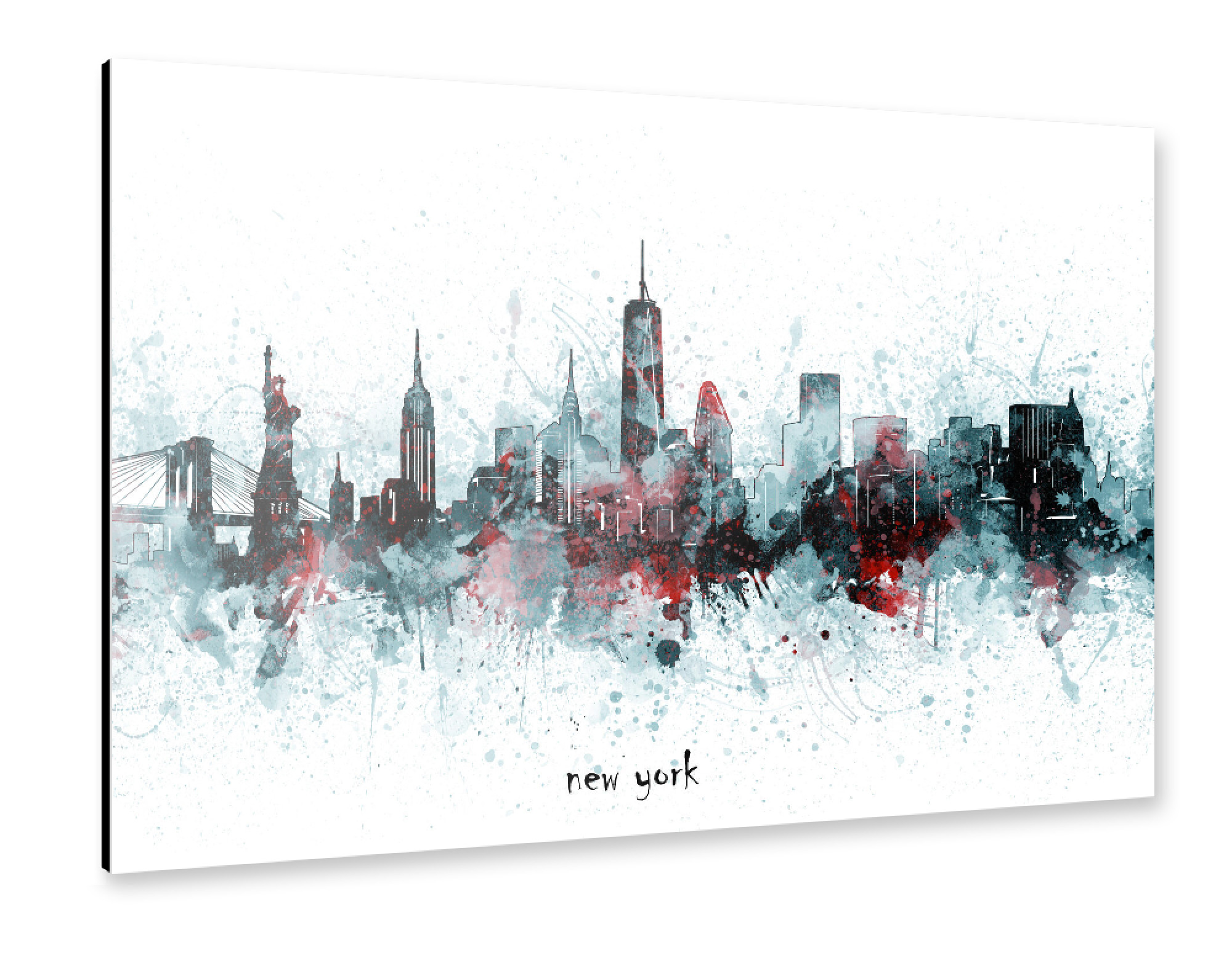 Alu-Dibond "New york skyline artistic grey" 75x50 cm artboxONE