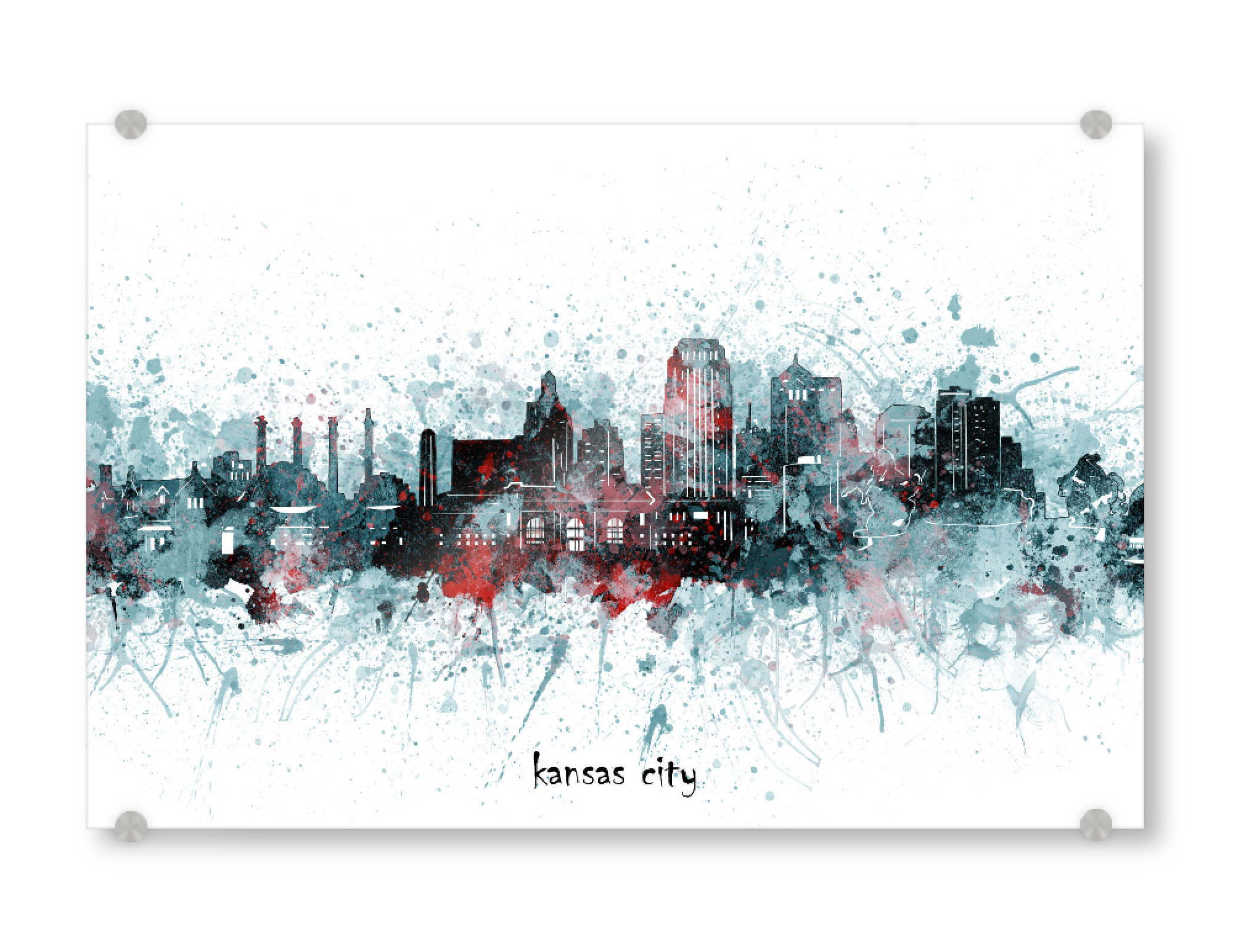 Acrylglasbild "Kansas city skyline artistic grey" artboxONE - Städte,Reise,Architektur
