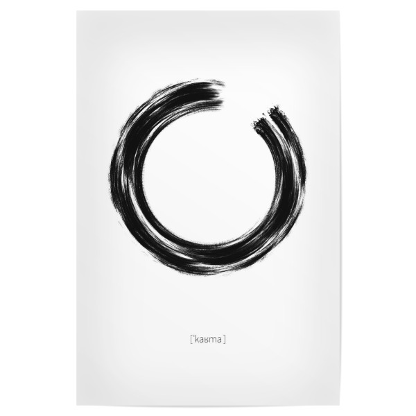 Poster "Karma Kreislauf" artboxONE - Typografie,Abstrakt,Schwarzweiß,Geometrie