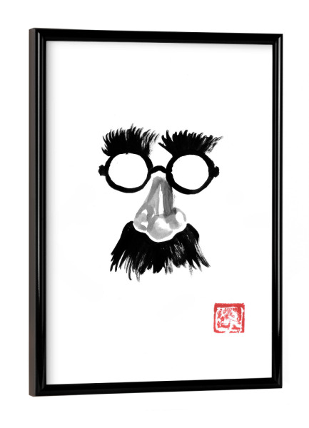 Poster mit schwarzem Rahmen "The gang" artboxONE - Comic - Mustache,Sumie,Japan,Nose,Eyebrows