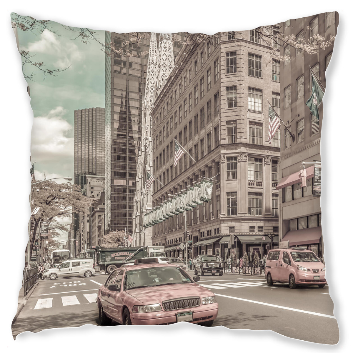 Design-Kissen "MANHATTAN 5th Avenue | Vintage" artboxONE - Stߤdte / New York,Architektur,Reise / Lߤnder