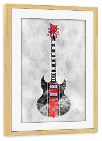 Poster mit Rahmen kiefer "Electric guitar 3 (matart)" artboxONE - Musik