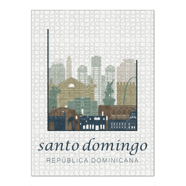 Puzzle Ravensburger "Santo Domingo skyline light blue" artboxONE - Städte,Reise,Architektur,Kartografie