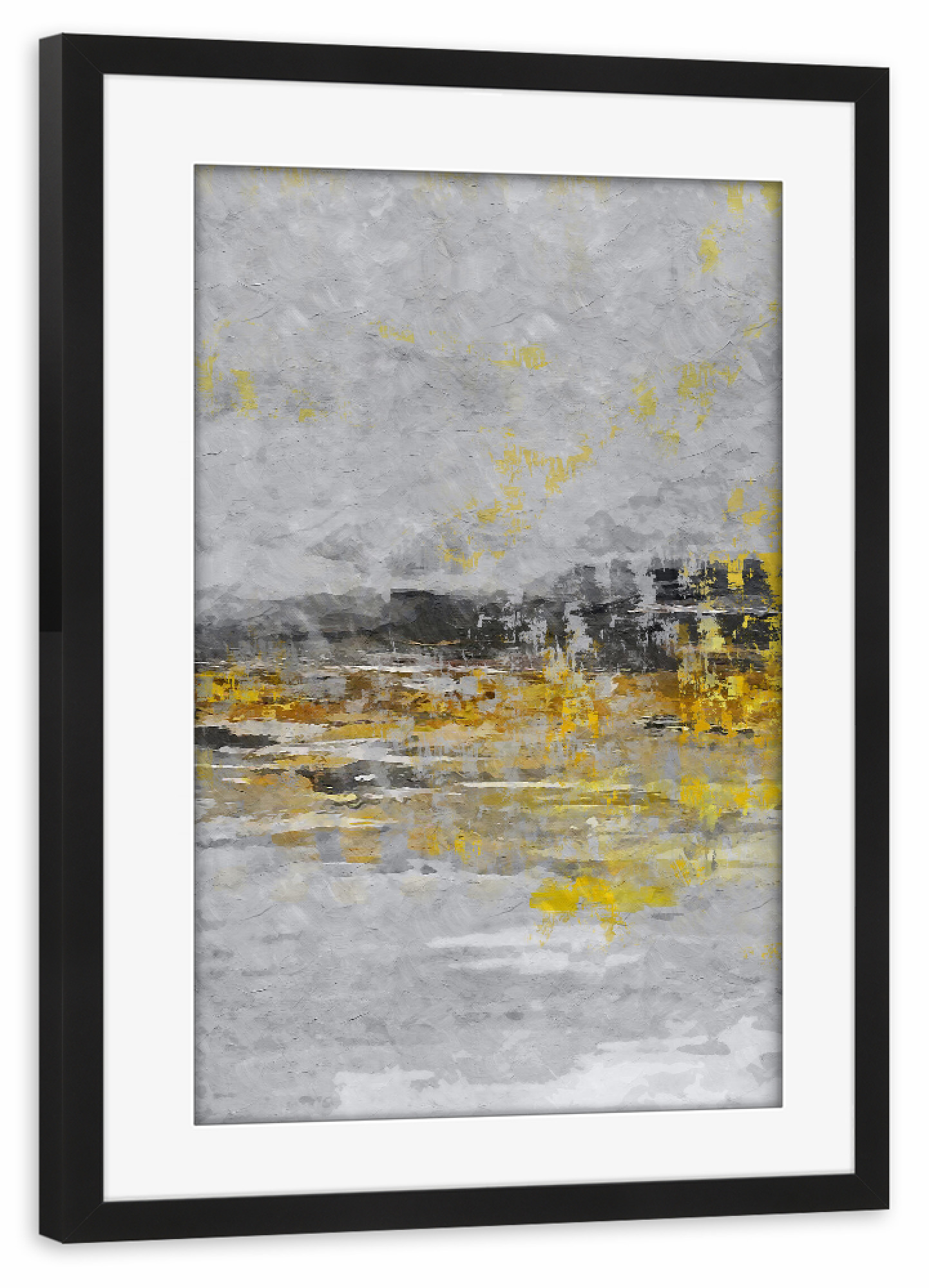 Poster mit Rahmen schwarz "Abstrac Yellow" artboxONE - Abstrakt - Black,Grey abstract,Yellow,Pantone 2021,Grey,Abstract,Abstrakt