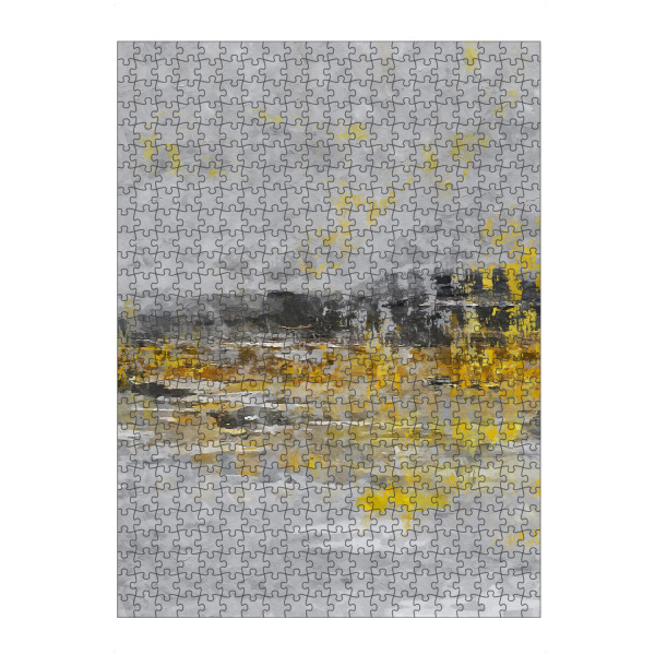 Puzzle Ravensburger "Abstrac Yellow" artboxONE - Abstrakt - Black,Grey abstract,Yellow,Pantone 2021,Grey,Abstract,Abstrakt - Bild black