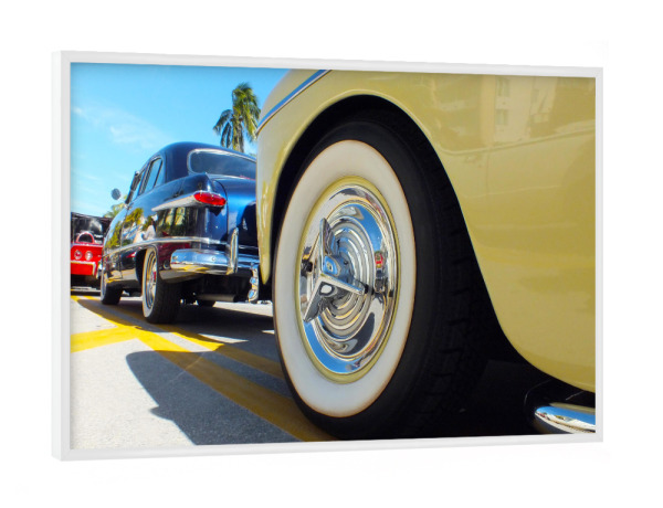 Poster mit weißem Rahmen "Retro Cars, Miami Beach" artboxONE - Reise,Automobile,Reise / Länder