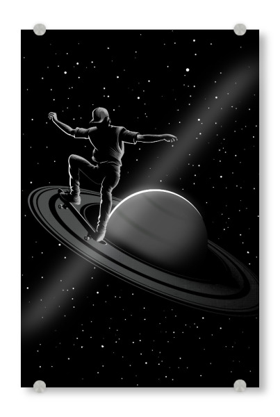 Acrylglasbild "Skater in Saturn" artboxONE - Menschen,Sport,Galaxy