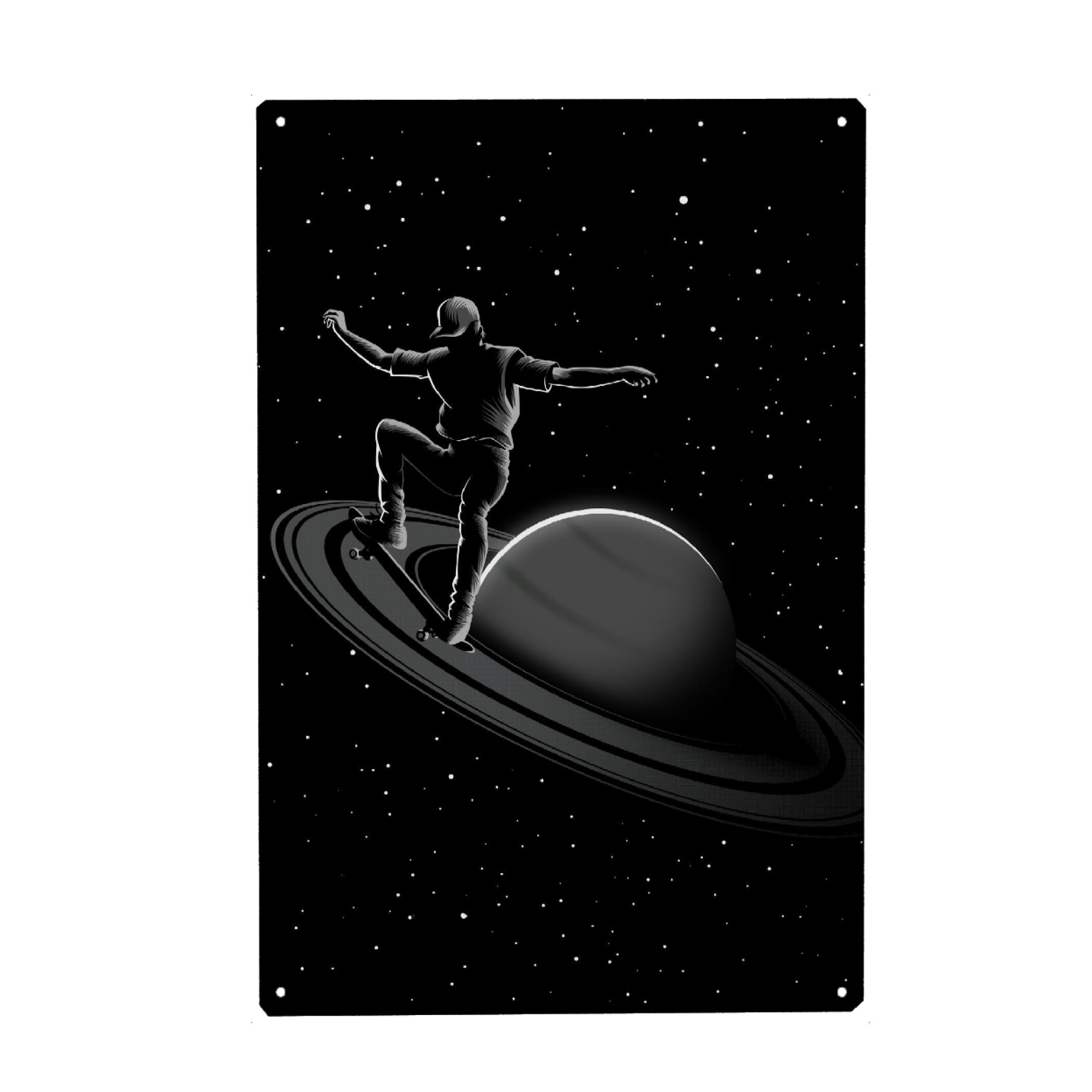Holzbild "Skater in Saturn" artboxONE - Menschen,Sport,Galaxy