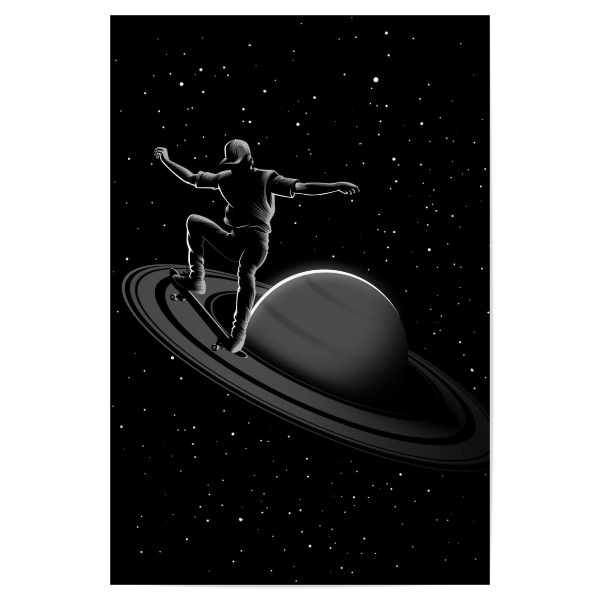 Poster 30x20 cm "Skater in Saturn" artboxONE - Menschen,Sport,Galaxy