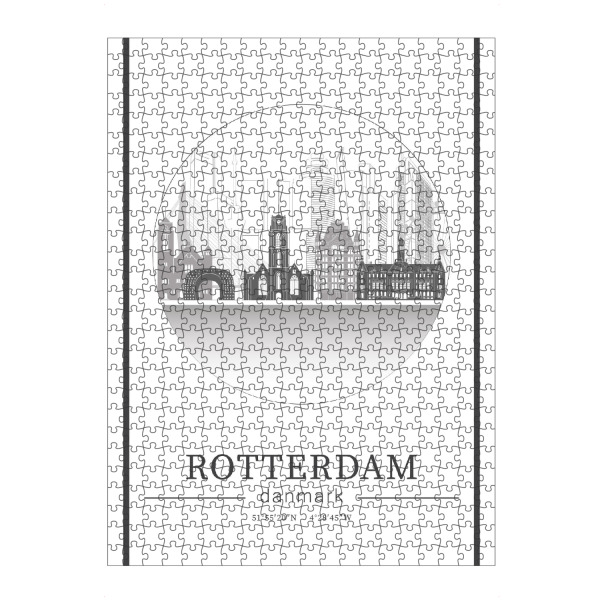 Puzzle Ravensburger "Rotterdam skyline line art circle" artboxONE - Städte,Reise,Architektur,Kartografie