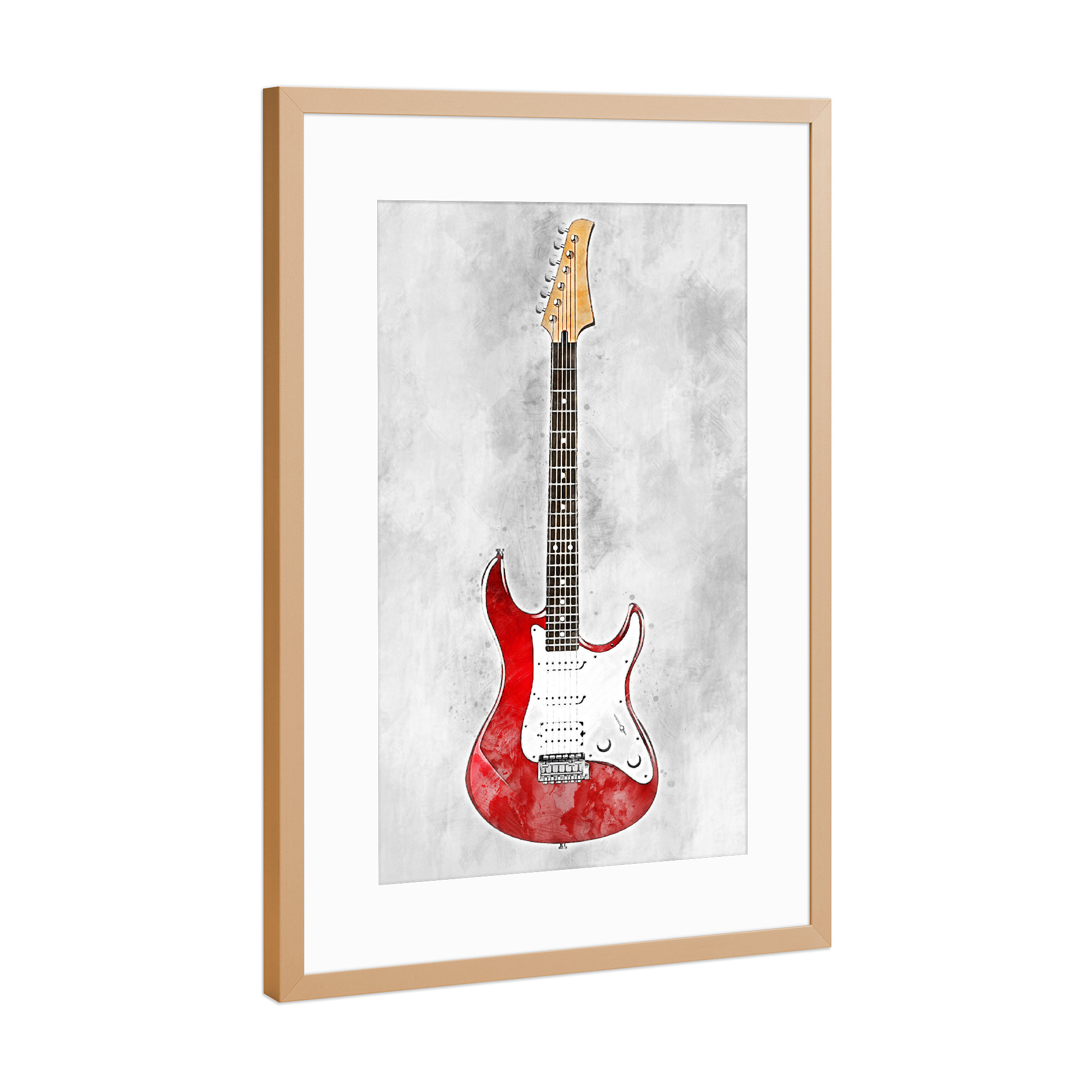 Poster mit Rahmen Kupfer "Electric guitar 11 (matart)" artboxONE - Musik
