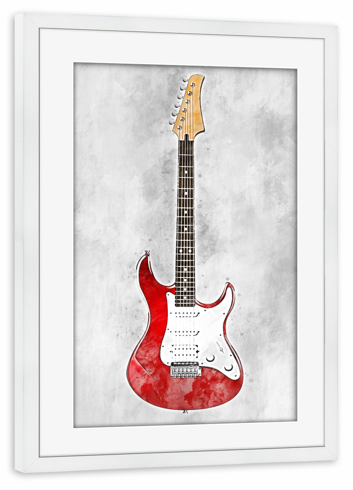 Poster mit Rahmen weiß "Electric guitar 11 (matart)" artboxONE - Musik
