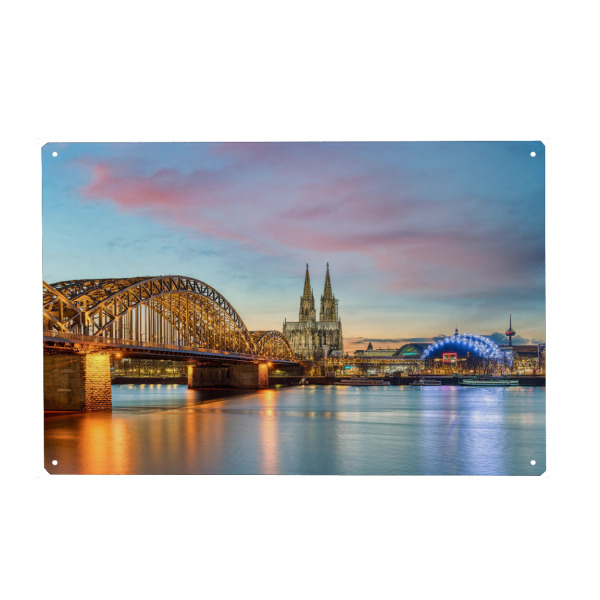 Metall Poster "Abendstimmung in Köln" artboxONE - Städte / Köln,Reise,Architektur