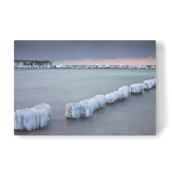 Leinwandbild "Buhne und Seebrücke" artboxONE - Natur,Reise,Architektur,Reise / Strand und Meer